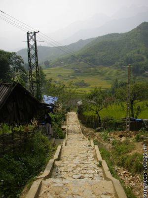 petit chemin pour atteindre le plus proche village de Sapa